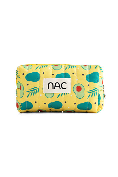 NAC STORE حقيبة ميدي أفوكادو المبطنة للمكياج اليومي ومستحضرات التجميل