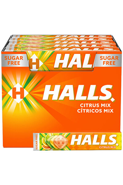 halls ΚΑΡΑΜΕΛΕΣ 20x32gr - (CITRUS MIX) (SUGAR FREE) (ΜΑΣΟΥΡΙ)