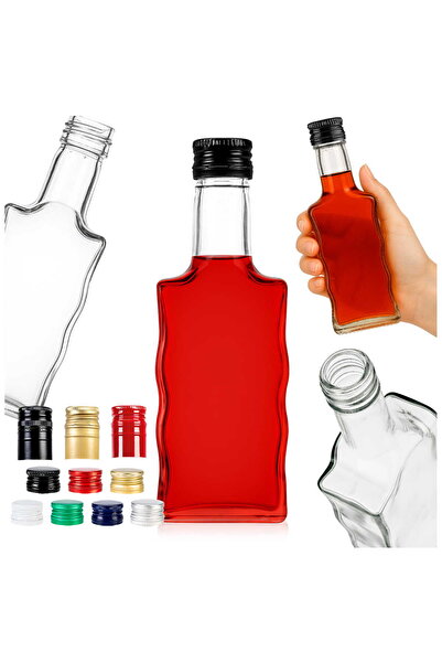 LimArt Set 5 Sticla Decorativa din Sticla, 200ml, Forma Ondulata „Fala”, Inal...