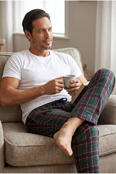 Star Fashion Pantaloni lungi de pijama pentru barbati, bumbac turcesc