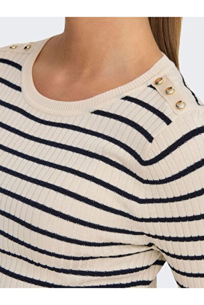 ONLY ONLMILA LIFE LS STRIPE BUT ONECK CS KNT Kadın Kazak 15335111