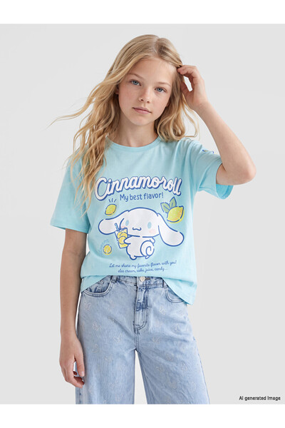 LC Waikiki Crew Neck Cinnamoroll Printed Girl's T-Shirt
