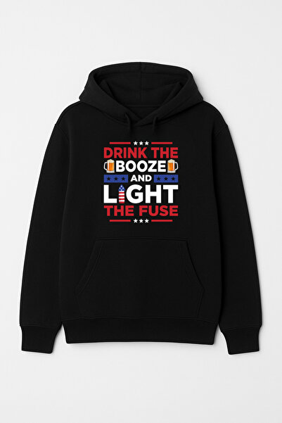 CALKARCOLLECTION سترة بقلنسوة للجنسين من Drink The Booze And Light The Fuse (...