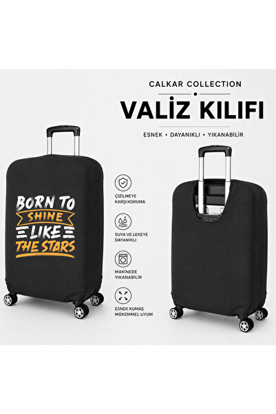 CALKARCOLLECTION غطاء حقيبة سفر أسود مطبوع من Travel Mode4، واقي للحقائب