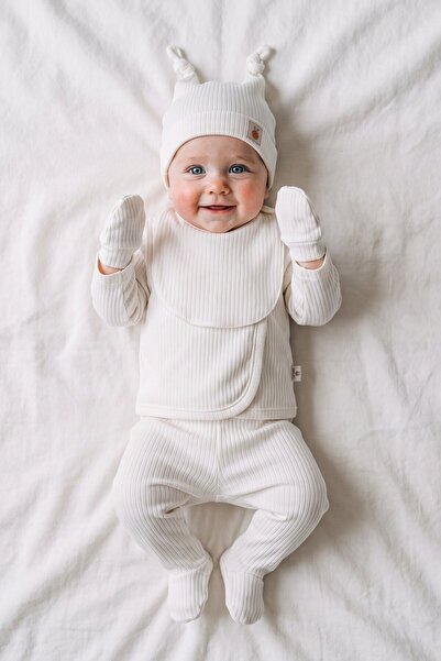 Mini Cotton Baby Girl Hospital Release Newborn 5-Piece Baby Bodysuit Set with...