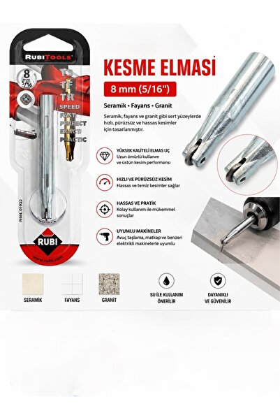 Rubi RB01958 Seramik Fayans Granit Kesme Elması 8 mm