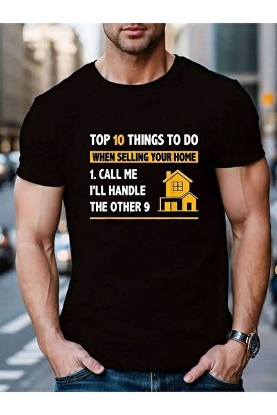 9TAY تي شيرت كلاسيكي للرجال والنساء بتصميم مضحك لوكالات العقارات، مناسب للعطل...