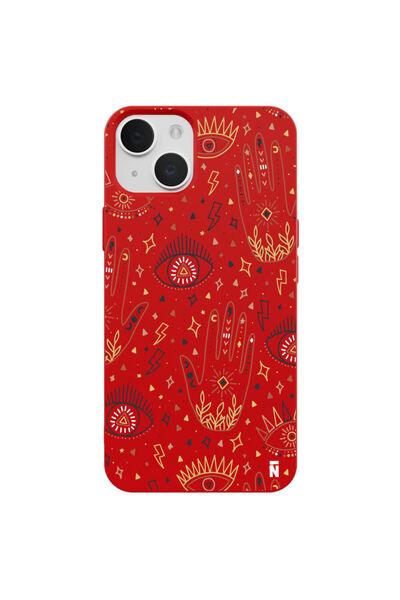 Casen iPhone 13 Kırmızı Lansman Renkli Silikon I'm Mysterious Tasarımlı Kamer...