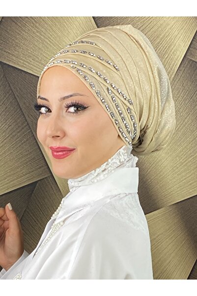 MY UKİYO STORE Simli El İşleme Taş Detaylı Tesettür Abiye Şal