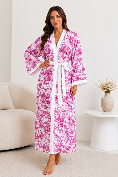 Generic Brand ✨   Premium Satin Robe in Pink – Casual Elegance and Comfort