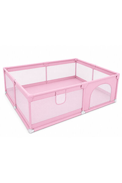 PinkBlue Tarc de Joaca 180x150x66 cm, Plasa Respirabila 360°, Cadru Metalic, ...