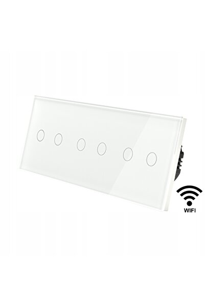 İNDUAL Întrerupător tactil 3-în-1 (2+2+2) Wifi Fără N Tuya Smart Alb