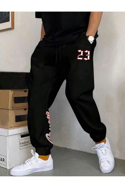 classy moda Unisex Lettering Front Printed 2 Thread Combed Cotton Baggy Trousers
