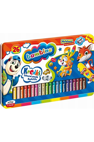 Bambino Creioane pentru desen Grube 26K în cutie metalică