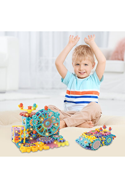HESTİNYA TOYS Super Gears Dişli Çarklar Yapı Oyuncağı, Eğitici Oyuncak, Mantıksal Düşünme