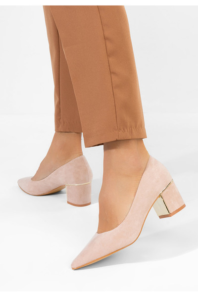 B T Shoes Pantofi cu toc gros Avaloria bej