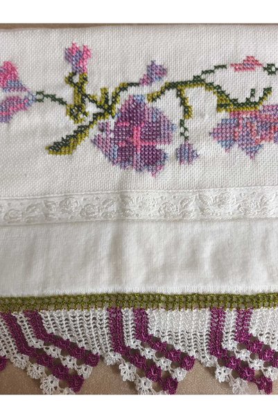 Peacock Handmade Embroidered and Handcrafted Dowry Gift Towel