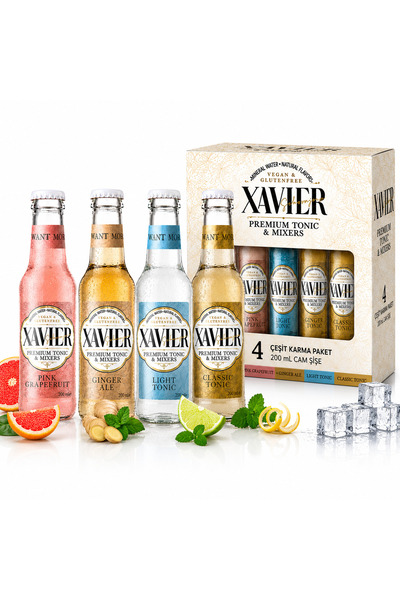 XAVİER Premium Tonic & Mixers Karma Paket 200 ML X 4