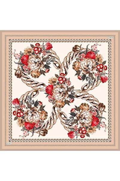 Levidor Somon Kenar Zincir Detailed Twill Silk Scarf