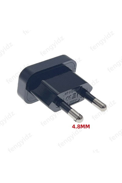 Choice 4.8Pin Black New CN US To EU Euro Europe Plug Adapter 2 Round Socket C...