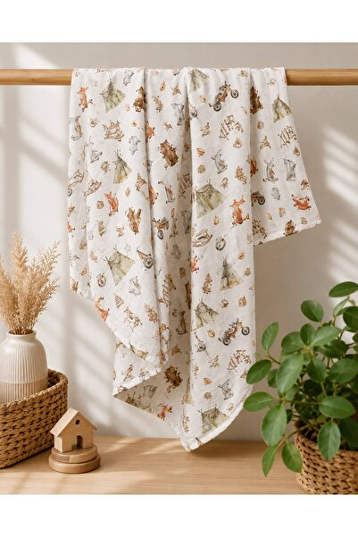 GLORY BABY Double Layer 100% Cotton Organic Muslin Cover - Blanket 100X100 cm
