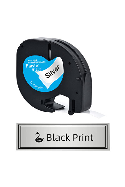 Choice 91208 1PCS 91208 black on silver Phomemo P12 P12Pro Pastic Label Tape ...