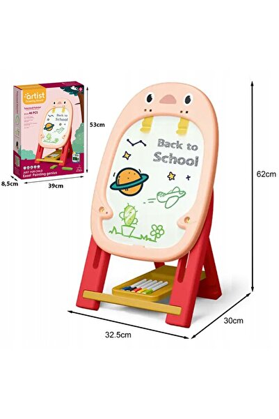 Stator Tablă magnetică educativă cu două fețe pentru copii, verticală, roz
