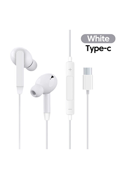 choice2 White-Type C 3.5mm/Type-C Wired Headphones In Ear Call Volume Wire Co...