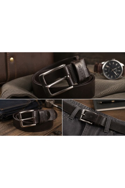 NO BRAND Curea din piele italiană pentru bărbați Casa&Gio Maro închis 122cm