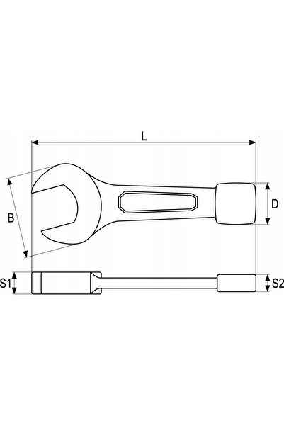 NO BRAND Cheie Yato pentru șuruburi plate de 36mm, cu antrenare As-Drive, oxi...