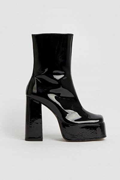 NO BRAND Cizme negre din piele lăcuită, cu platformă Karen Millen, 39
