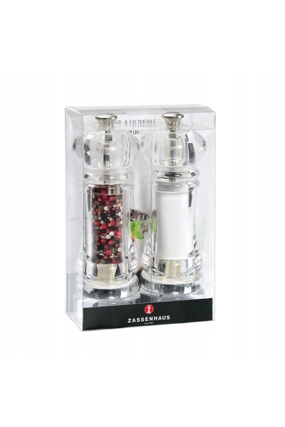 NO BRAND Set de 2 râșnițe de sare și piper Zassenhaus acrilice 18 cm
