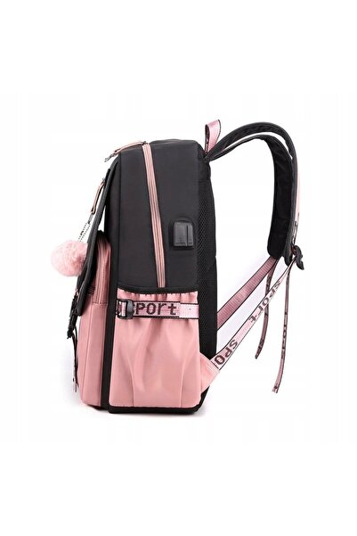 NO BRAND Rucsac școlar pentru fete A4, rucsac pentru tineret cu port USB și m...