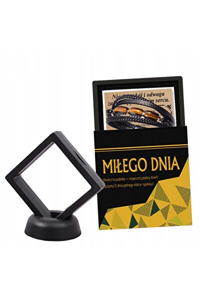 NO BRAND Brățară din piele cu mărgele Ochi de Tigru pentru Bărbați, Oțel Inox...
