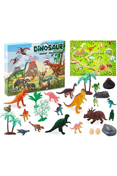 NO BRAND Accesorii pentru calendarul de Advent cu dinozauri, 24 de ferestre, ...