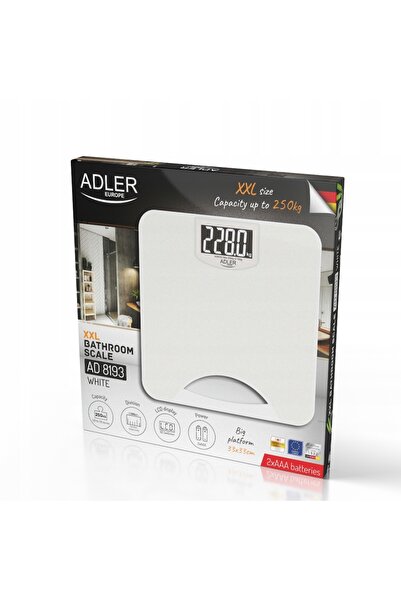 adler Cântar electronic de baie cu afișaj și mâner de transport AD8193w