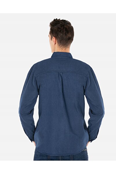 NO BRAND Cămașă mare bărbătească din denim de bumbac, cu mânecă lungă, mărimi...