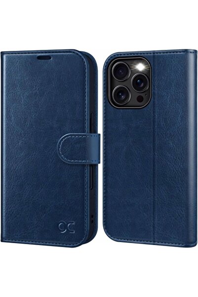 NO BRAND Ocase Husă din piele tip portofel cu suport pentru iPhone 16 Pro, RF...