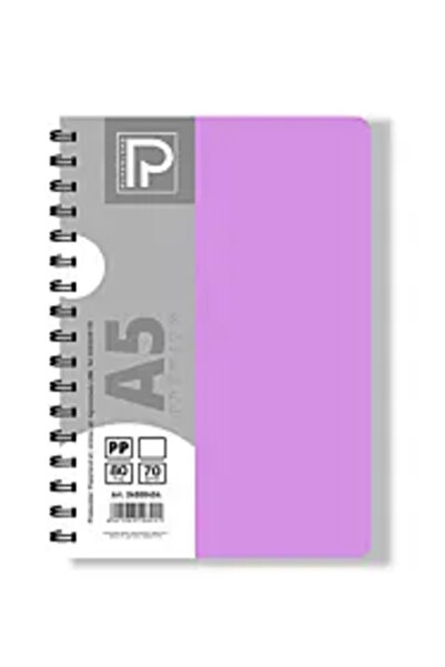 PAPERLAND Caiet cu spiră, pagini albe, A5, 70 g/m2, copertă PP, 80 de foi
