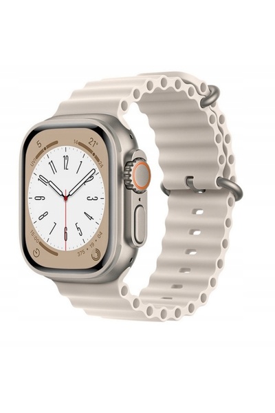 NO BRAND Curea originală Apple Watch din nailon țesut Pearl 38 mm