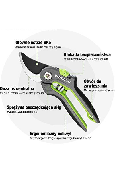 NO BRAND Foarfecă de tăiat de 210 mm + Foarfecă bypass de 160 mm cu lame SK5 ...