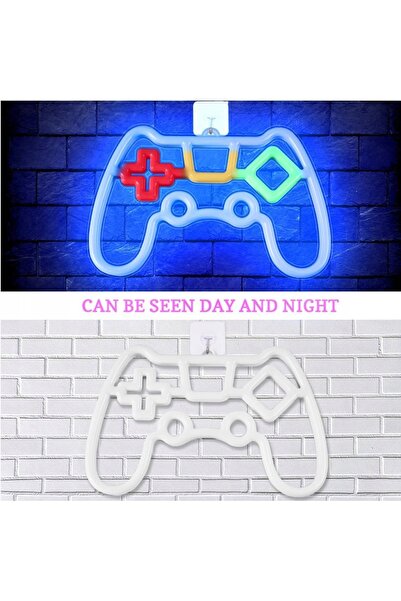 NO BRAND Lumină LED neon decorativă de perete în formă de gamepad, cu aliment...