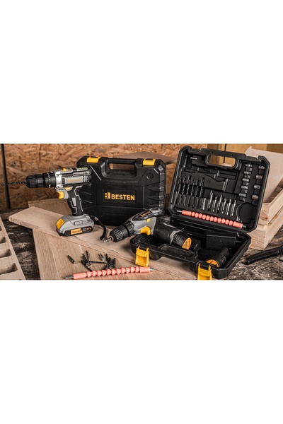 NO BRAND Mașină de găurit și înșurubat cu acumulator 2Xaku 1,5Ah 12V, Carcasă...