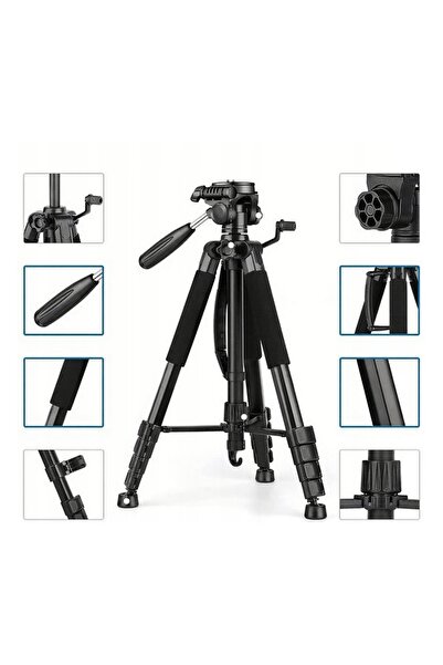 NO BRAND Stativ trepied pentru lumină și telefon/cameră, negru, 188cm