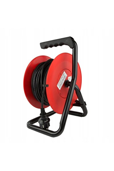 NO BRAND Tambur prelungitor 25m 4 prize 2300W Profesional H05Rrf Negru IP44