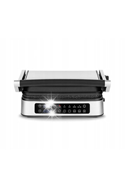 NO BRAND Grătar electric pliabil de masă și plită 2 în 1, 2100W, panou LED, 3...