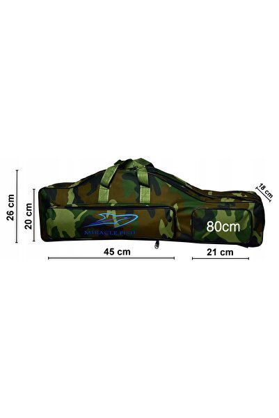 NO BRAND Husă pentru lansete de pescuit cu 3 compartimente, 80 cm, ranforsată