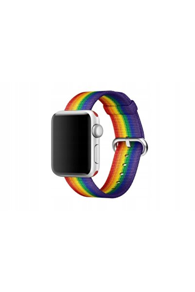 NO BRAND Curea Originală Apple Watch 38/40/41 mm Ediția Pride din Nailon Țesut