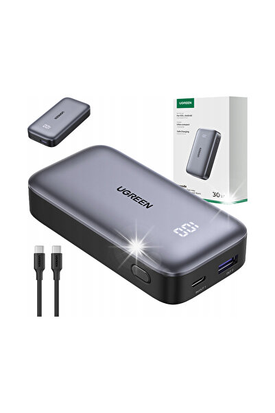 Ugreen Power Bank cu capacitate de 10000mAh pentru telefon, 30W, USB, USB-C