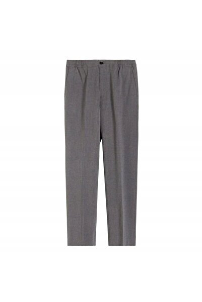 NO BRAND Pantaloni chinos clasici, albastru închis, cu talie elastică, mărimea S